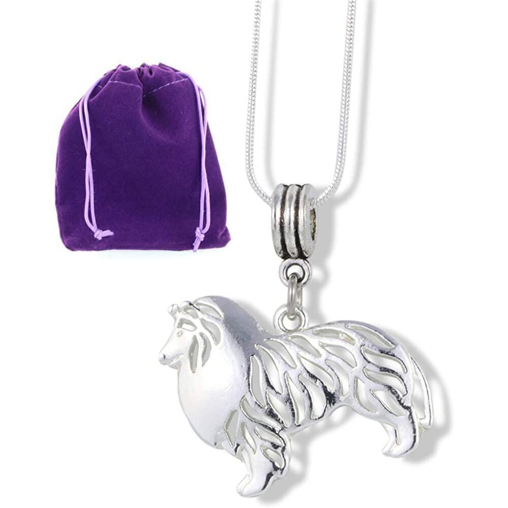 Collie Necklace | Dog Charm Snake Chain Pendant